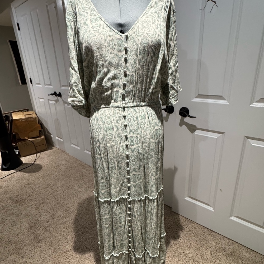 Z Supply Sage Paisley Button-Front Maxi Dress